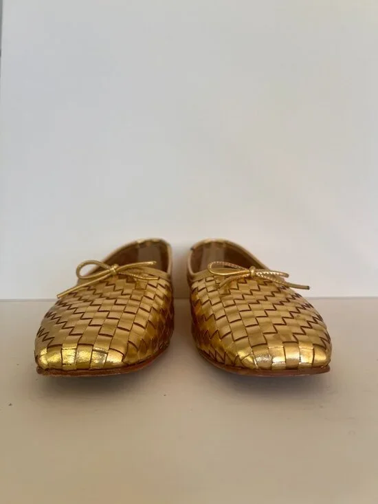 Freda Salvador Jada Square Toe Ballet Flat in Gold - Picture 5 of 10